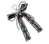 THINCAN Arcs décoratifs Porte-clés en forme de sac vintage Charme pour femmes Tendance Perles Sac à bijoux Décoration Femmes Accessoires, Noir