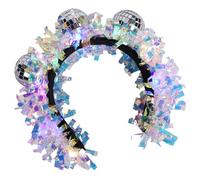 THINCAN Bandeau de boules disco pour festival de musique années 1970 fête vintage cosplay costume accessoire cool lumières disco bandeau