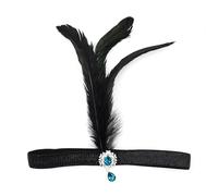 THINCAN Bandeau de style médiéval avec plumes et décors de couleurs - Bandeau élastique ethnique pour filles, festival, Halloween, fête