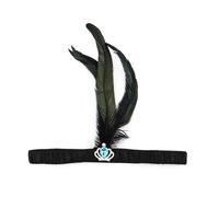 THINCAN Bandeau de style médiéval avec plumes et décors de couleurs - Bandeau élastique ethnique pour filles, festival, Halloween, fête