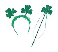 THINCAN Bandeau scintillant Shamrock Accessoires photo Drôle Dentelle Bandeau Fête Blingbling Karaoké Fête Cheveux Hoop Lepechaun