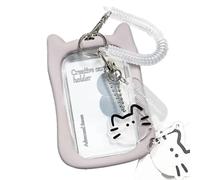 THINCAN Belles couvertures pour cartes de crédit étui de protection porte-carte photo chat protecteur de bus d'oreille porte-clés porte-clés holds chats étui d'oreille bus transparent belle carte