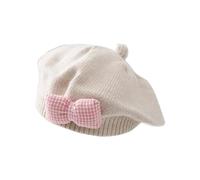 THINCAN Béret tricoté mignon pour bébé fille doux et confortable élégant pour nourrisson fille parfait pour les activités de plein air cadeau design mignon élégant bébé hiver, beige, taille unique