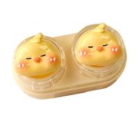 THINCAN Boîte de rangement hygiénique pour lentilles de contact avec pinces antidérapantes - Étui de transport pour lentilles de contact de voyage, Jaune