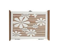 THINCAN Boîte de rangement murale compacte 6 crochets Armoire de sécurité verrouillable Design en bois multifonction pour bureau à domicile et bureau Mur de rangement monté