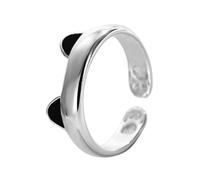 THINCAN Boucles d'oreilles de chat à la mode Anneaux réglables Dessin animé Petit chaton Doigt Bagues Cadeaux tendance pour femmes élégantes