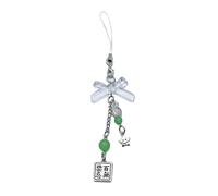 THINCAN Bowknot Chaîne de téléphone Sac Charme Carré Bouclier Pendentif Pendentif Porte-clés Accessoire Téléphone Pendentif Sangle Cadeau pour Femmes Filles