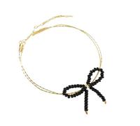 THINCAN Bracelet de perles à double nœud papillon Bracelet polyvalent à double brins de perles dans des couleurs riches pour la mode pour femmes décontractées, taille unique, Comme décrit