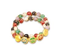 THINCAN Bracelet de perles de verre tendance inspirant des cinq prospérités Dieu pour les professionnels et les amateurs de mode Bracelet en perles de verre, taille unique, Comme décrit