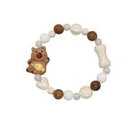 THINCAN Bracelet de perles en céramique ours marron Dernière déclaration de mode pour étudiants adultes bijoux Saint-Valentin cadeau tendance bracelet animal en céramique