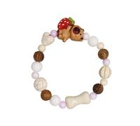 THINCAN Bracelet de perles en céramique ours marron Dernière déclaration de mode pour étudiants adultes bijoux Saint-Valentin cadeau tendance bracelet animal en céramique