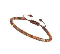 THINCAN Bracelet de perles réglable Bracelet en pierre naturelle Bracelet unisexe Texture pierre Convient aux hommes et aux femmes