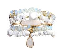 THINCAN Bracelet élégant Accessoires faits à la main Bracelet de perles Texture pierre Bijoux de poignet à la mode Convient pour améliorer la volonté