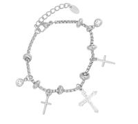 THINCAN Bracelet interchangeable en acier inoxydable doré argenté avec ornements en cristal unisexe accessoire océan série Sun Moon, Silver, Comme décrit, Comme décrit