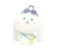 THINCAN Breloque lapin en résine solide faite à la main pour porte-clés Pendentif et collier Accessoires de bijoux colorés Tenues élégantes Courants Charme de lapin