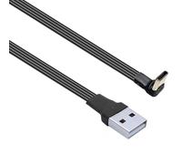 THINCAN Câble USB plat de type C à coudé gauche vers le haut et vers le bas Prend en charge le transfert de données 480 Mbit/S 10 W et câble USB type C à angle droit rapide vers type
