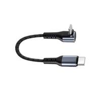 THINCAN Câble USB/type C vers USB C court de 25 cm - 66 W - Pour boîtier réseau téléphonique - Câble de données USB vers type C - En nylon tressé