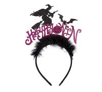 THINCAN Carnivals Fête Femme Bandeau Peluche Paillettes Forme Sorcière Bandeaux Personnage Animes Cheveux pour Adultes Adolescents