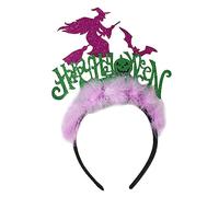 THINCAN Carnivals Fête Femme Bandeau Peluche Paillettes Forme Sorcière Bandeaux Personnage Animes Cheveux pour Adultes Adolescents