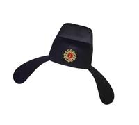 THINCAN Casquette de cérémonie traditionnelle adaptée aux voyages Design pliable Thème ancien officiel pour festival culturel Essentiel Gaze noire Accessoire historique