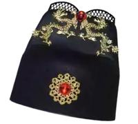 THINCAN Casquette de cérémonie traditionnelle adaptée aux voyages Design pliable Thème ancien officiel pour festival culturel Essentiel Gaze noire Accessoire historique