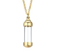 THINCAN Chaîne tendance en acier inoxydable ondulée à la main avec pendentif en verre Accessoire pour commémorer les amoureux Utilisation quotidienne Bijoux commémoratifs, taille unique, Comme décrit