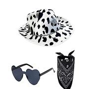 THINCAN Chapeau de cowgirl occidental pour adulte Bonnet à large bande Mode Turban Musical Festival Fête Chapeau Nouveauté Cosplay Costume