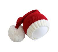 THINCAN Chapeau de Noël tricoté pour enfants et adultes Casquette festive à rayures Couleur unie Bonnet chaud à la mode Parents Enfants Chapeaux