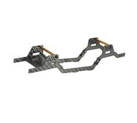 THINCAN Châssis de voiture simulé en métal par gravité pour TRX4M 1/18 Voiture à distance pour camion modèle LCG Fibre de carbone Support de cadre