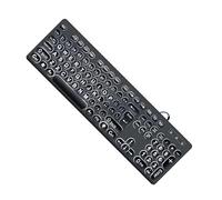 THINCAN Clavier rétroéclairé LED - 104 touches - Câble USB standard - Backstreuit - Clavier Big Print Letter - Avec éclairage blanc