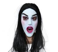 THINCAN Coiffe femme plus effrayante femme pleurante chapeau avec cheveux longs Halloween fête cosplay costume accessoire