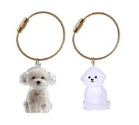 THINCAN Collecteur de fourrure miniature pour animaux de compagnie Porte-clés Stockage de poils pour chiens et chats en plastique Porte-clés de stockage de poils pour chiens et chats