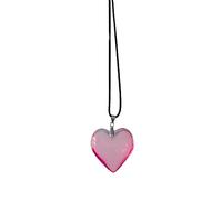 THINCAN Collier avec pendentif en forme de cœur en verre transparent - Collier ras du cou tempérament cordons - Collier tendance