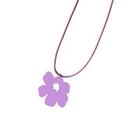 THINCAN Collier avec pendentif fleur vivante inspiré rétro - Multicolore - En acrylique - Chaîne arrière - Bijou unique fait à la main pour adolescent
