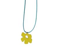 THINCAN Collier avec pendentif fleur vivante inspiré rétro - Multicolore - En acrylique - Chaîne arrière - Bijou unique fait à la main pour adolescent