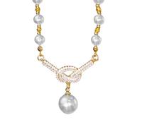 THINCAN Collier de perles simulées de luxe - Longueur réglable - Pour femme - Cadeau d'anniversaire de mariage - Fête, 1, Comme décrit, 1