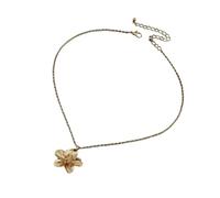 THINCAN Collier élégant en forme de goutte de fleur Longueur d'accord en alliage léger Chaîne de clavicule Bijoux polyvalents pour femmes Collier chauffant à fleurs froissé, taille unique, Comme