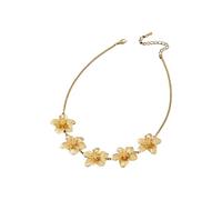 THINCAN Collier élégant en forme de goutte de fleur Longueur d'accord en alliage léger Chaîne de clavicule Bijoux polyvalents pour femmes Collier chauffant à fleurs froissé, taille unique, Comme