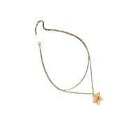 THINCAN Collier élégant en forme de goutte de fleur Longueur d'accord en alliage léger Chaîne de clavicule Bijoux polyvalents pour femmes Collier chauffant à fleurs froissé, taille unique, Comme