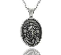 THINCAN Collier punk pour homme en acier inoxydable avec pendentif religieux unique - Bijou tendance conçu pour les hommes, taille unique, Comme décrit, Comme décrit