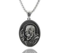 THINCAN Collier punk pour homme en acier inoxydable avec pendentif religieux unique - Bijou tendance conçu pour les hommes, taille unique, Comme décrit, Comme décrit