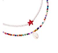 THINCAN Collier tendance fait à la main en châle naturel idéal pour les vacances à la plage et cadeaux uniques idées accessoires collier déclaration, taille unique, Comme décrit, Comme décrit