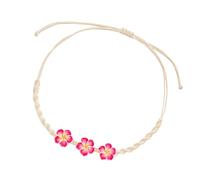 THINCAN Collier tissé à la main inspiré hawaïen avec des polymères d'argile de pruneria fleurs - Chaîne solide pour femme - Bijoux tressés à la main, taille unique, Comme décrit, Comme décrit