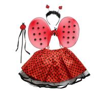 THINCAN Costume de femme Star Baguettes magiques Ladybird Bandeau Ailes Tutus pour s'habiller pour jouer à un anniversaire, Halloween, fête, cosplay