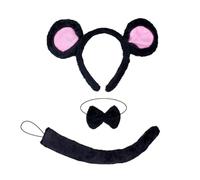 THINCAN Costume d'Halloween - Robe animale - Comprend un bandeau, une queue, un nœud papillon et un nez - Pour enfant, Halloween, cosplay, fête - Confortable