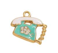 THINCAN Crème glacée ludique/tasse/téléphone en forme de pendentif émaillé lisse en métal élégant Connexion de bijoux en métal Accessoires Dessin animé Ice Cream Pendentif, taille unique, Comme décrit