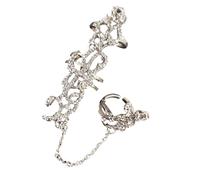 THINCAN Cristaux strass vintage bagues de chaîne taille réglable bijoux double doigt pour femmes occasions spéciales cadeaux réglables double doigt, Comme décrit