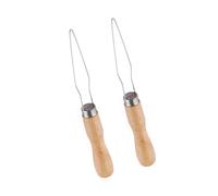 THINCAN Crochet à bouton en acier inoxydable avec poignée ergonomique en bois Aide pour les robes de chemises et cardigans Accessoires de couture pour la fixation des boutons