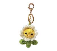 THINCAN Dessin animé Carkey Pendentif Sac à dos Ornement Crochet Fromage Clé Femmes Accessoires de piste Mignon Tricot Poupées Sac d'école Pendentif, Vert cactus