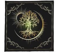 THINCAN Divinations Nappe Motif lune arbre de soleil astrologies cartes de tarot nappe autel tissu divinité accessoire de jeu de société